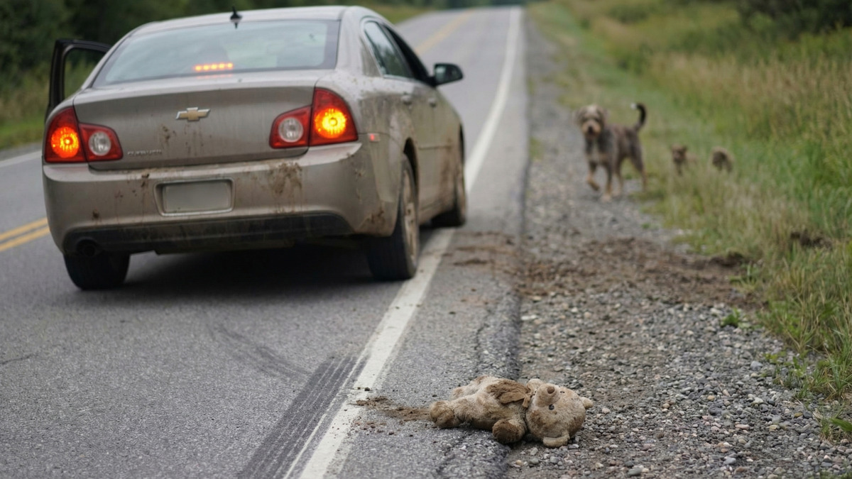 Avvistando una cagna e i suoi 2 cuccioli sul bordo della strada, un’automobilista avverte un “bisogno irresistibile di fare inversione di marcia”