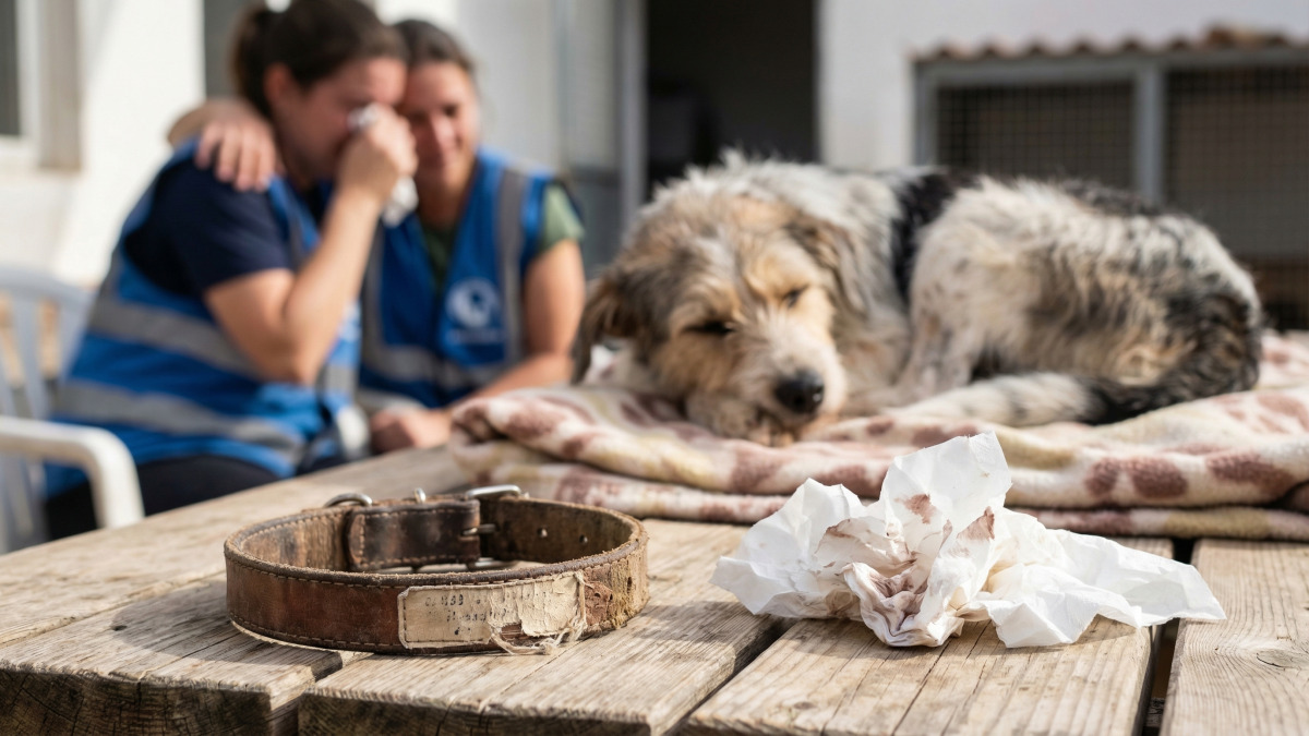 I volontari commossi fino alle lacrime nel vedere questo cane assaporare finalmente la felicità dopo 4 anni di attesa