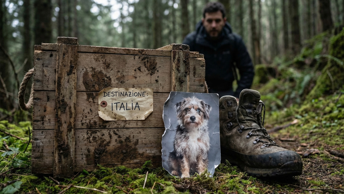 Una cagnolina dall’aspetto fuori dal comune, trovata sola nei boschi, trova finalmente la famiglia che meritava a migliaia di chilometri di distanza